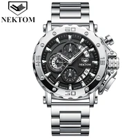 2021 men casual sport watches stainless steel waterproof chronograph clock top brand business men wristwatch gift for men