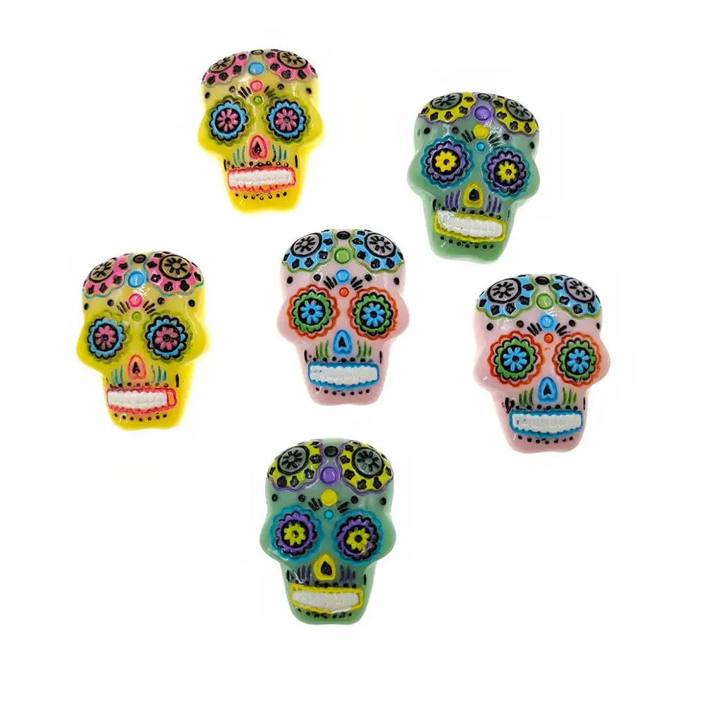 15 шт./лот резиновые аксессуары с плоским основанием в виде черепа | Дом и сад