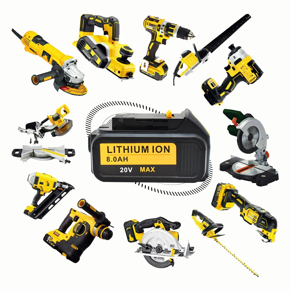 

NEWEWT 20V 8000mAh for Dewalt Power Tool Battery for Dewalt DCB180 DCB181 DCB182 DCB201 DCB201-2 DCB204-2+ 3A Charger