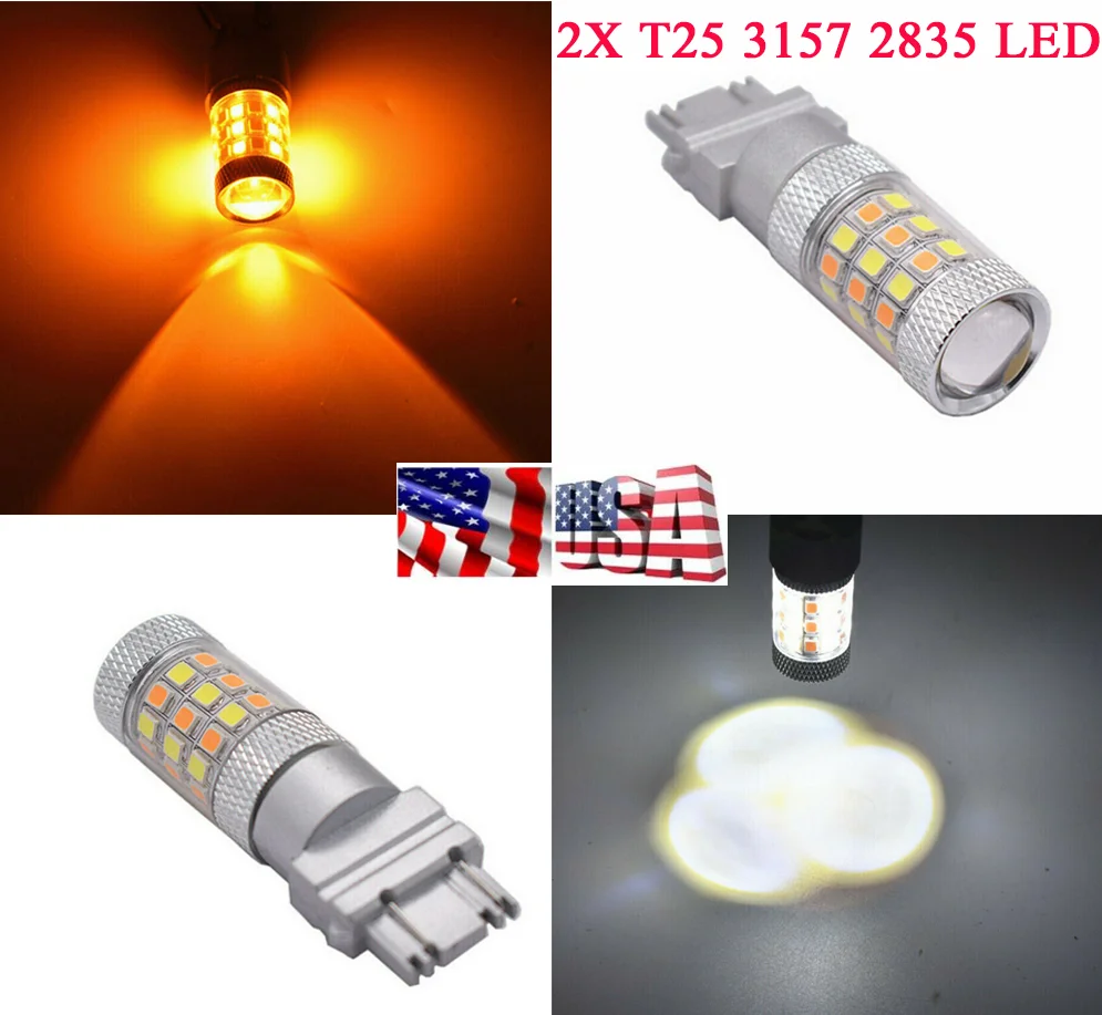 

2 Pcs 360° Beam Angle LED Replacement Bulb For Turn Signal Light T25 3157 Socket