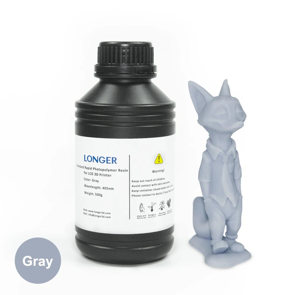 2/4 бутылок LONGER SLA UV 3D принтер Смола 500 г 405нм длина волны смолы белый серый черный