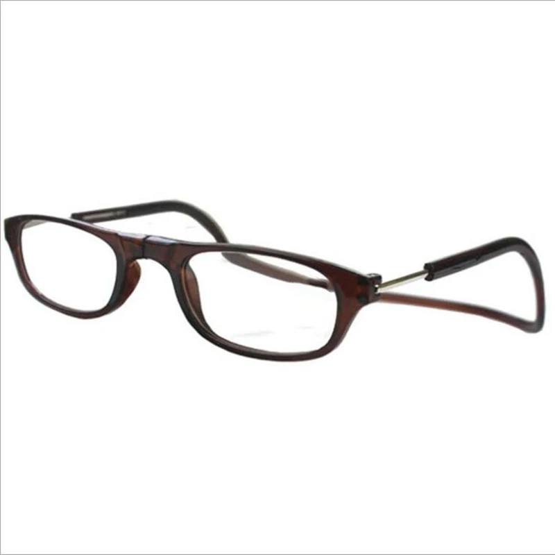 GNS19 Brown ZXTREE складные Висячие шейные очки для чтения магнитные пресбиопические Регулируемые очки увеличенные магнитные мужские женские очки для чтения - Цвет оправы: GNS19 Brown