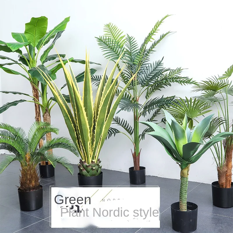 

Nordic Large Artificial Plant Tree Floor Crown Agave Living Room Office Meeting Room Hotel Floor Decoration Fake Potted Plant