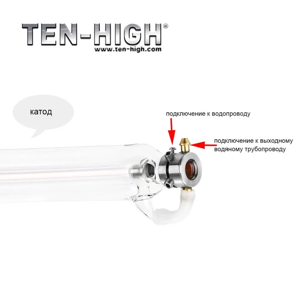 TENHIGH Co2 стеклянная лазерная трубка с покрытием металлическая