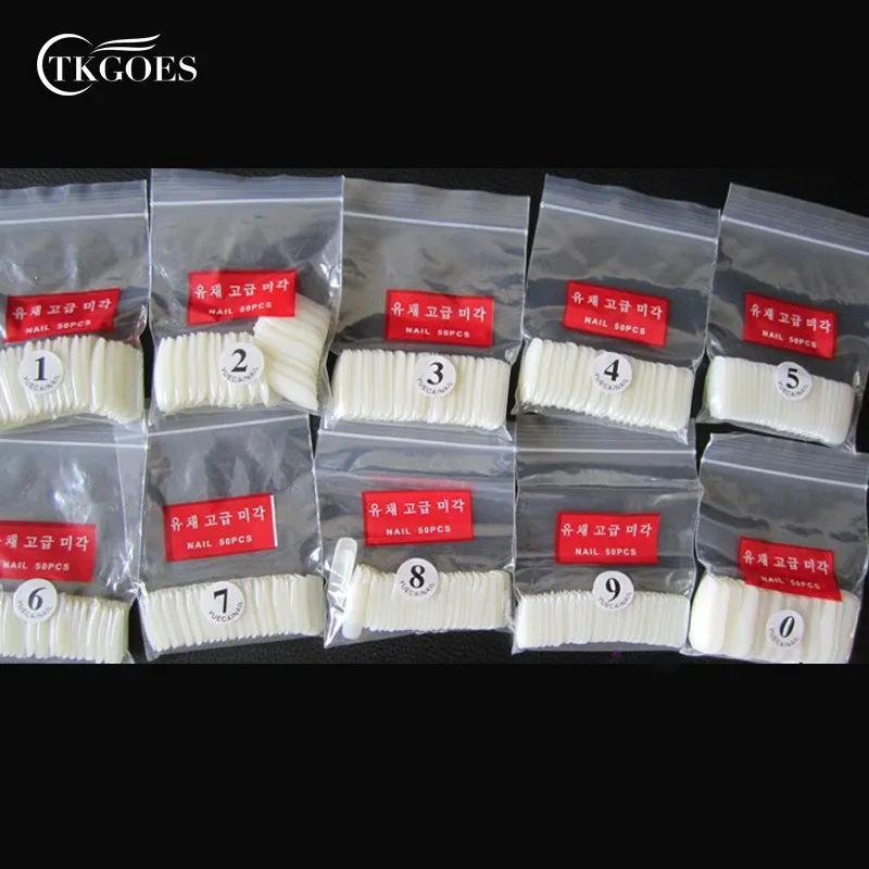 500 шт./упак. длинные квадратные накладные ногти с полным покрытием 10 размеров