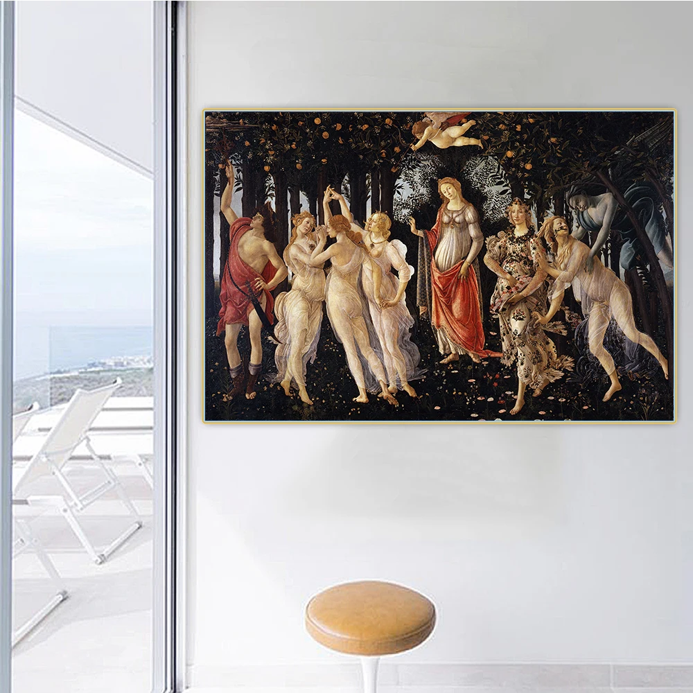 Citon Sandro Botticelli 》 Primavera аллегория весны картина маслом на холсте стену фон Декор для