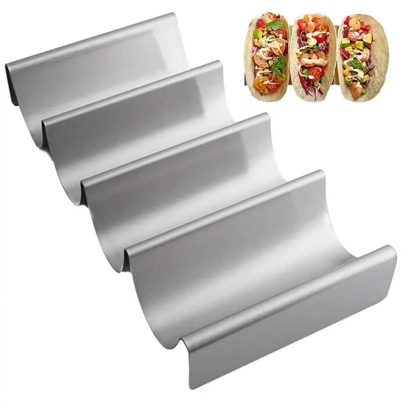 

Stainless Steel Taco Holder Plate Fried Food Cooling Drain Tray Rack Pancake Storage Shelf Pizza Pie Display Stand Kitchen Tool