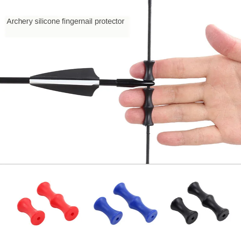 

1 Set Hunting Archery Target Recurve Bowstring Finger Guard Soft Silicone Bow String Protector Outdoor Shooting Hunting Tool