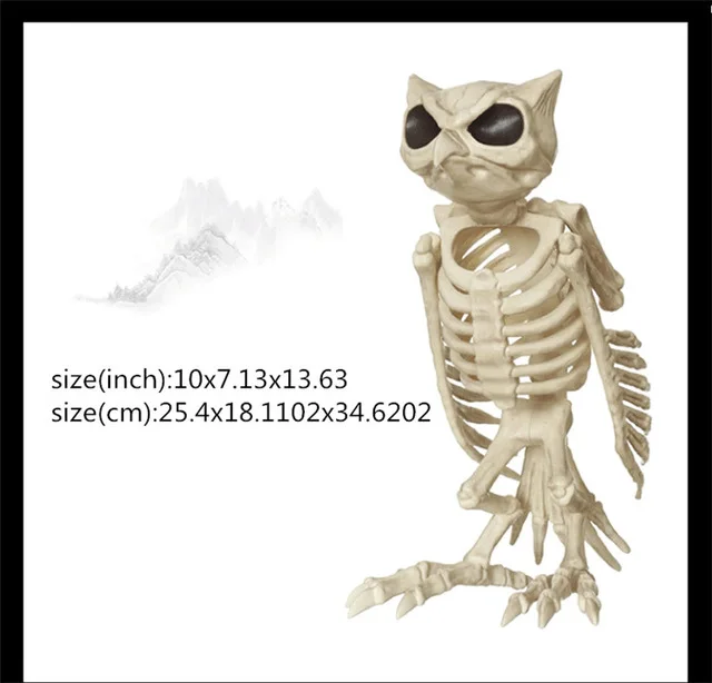 owl Хэллоуин реквизит ужас Скелет Дракон Собака Змея паук Скелет животного кости дом с привидениями Escape Horror украшения - Цвет: owl