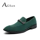 Мужские классические замшевые туфли AGSan, зеленые деловые туфли для свадьбы и вечеринки, большой размер 38-48, весна-осень 2019
