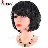 leeons synthetic box braids wigs fluffy short box braids wig with bangs short bob wigs for black women three dimensional styles