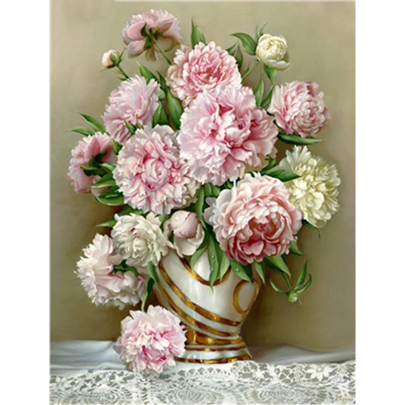 Алмазная вышивка цветы картина из страз стразы алмазная живопись крестиком пион