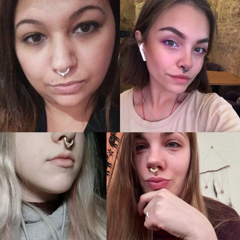 1 шт. медный носик кольцо Перегородка носа кольца пирсинг кликер Daith ухо