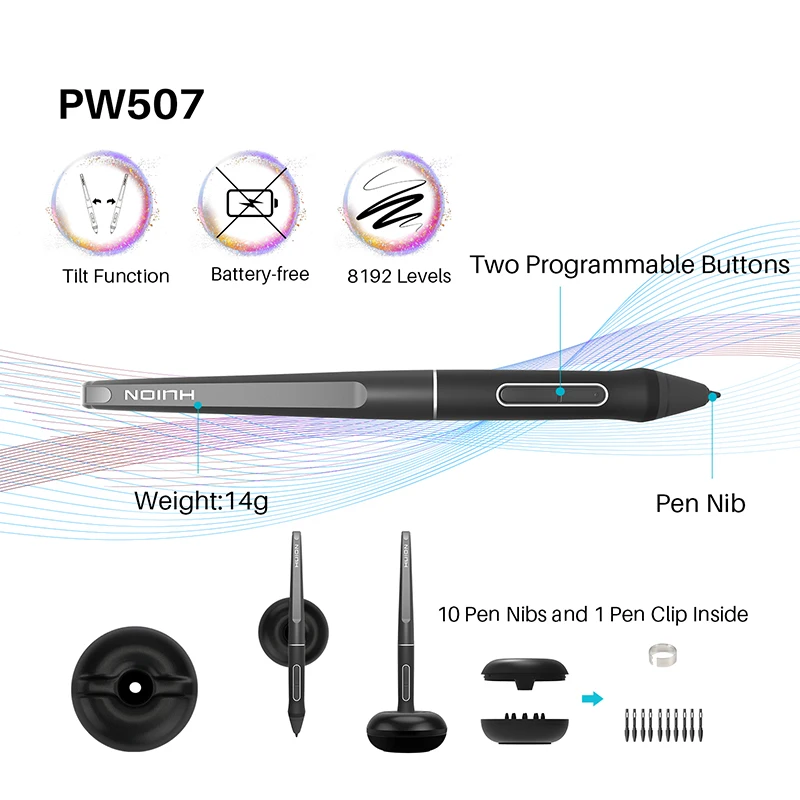 Huion Kamvas Pro 16 цифровой планшет без батареи ручка дисплей графический планшет монитор для рисования с наклоном стекло AG