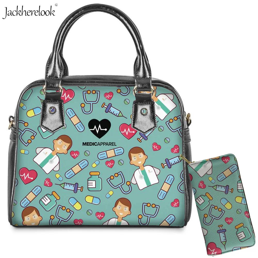 Jackherelook мультяшный Kindheart доктор тоут и кошелек 2 шт./компл. женская сумка через