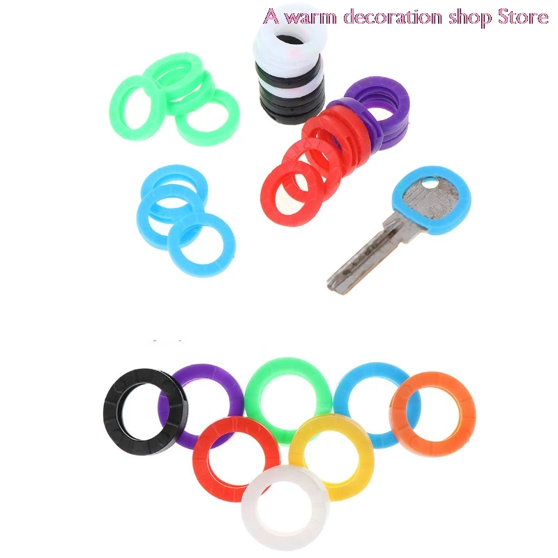 

1/24/32pcs Bright Colors Hollow Multi Color Rubber Soft Keys Locks Cap Key Covers Keyring Elastic Case Round Soft Silicone