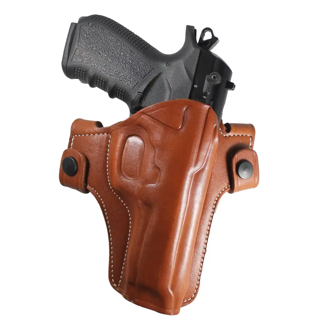 YT HOBBY Stoeger Cougar 8000 Real Leather OWB Two Belt Slots With Strap Concealed Carry Handmade Pistol Gun Holster Pouch