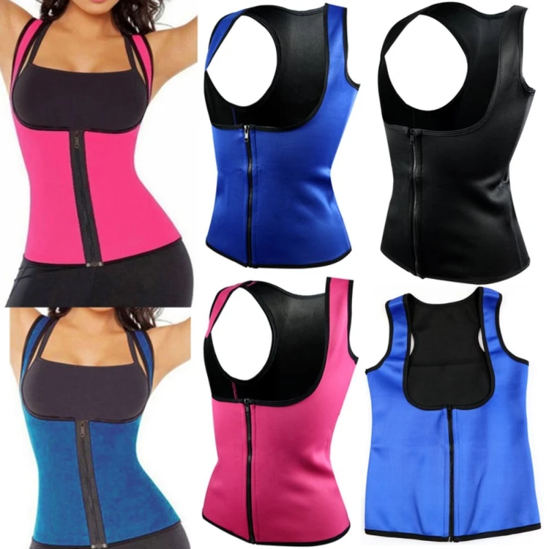 

Women Waist Trainer Zipper Closure Vest Breathable Adjustable Waist Slimming Corset Sport Body Shaper For Weight Loss Fitness
