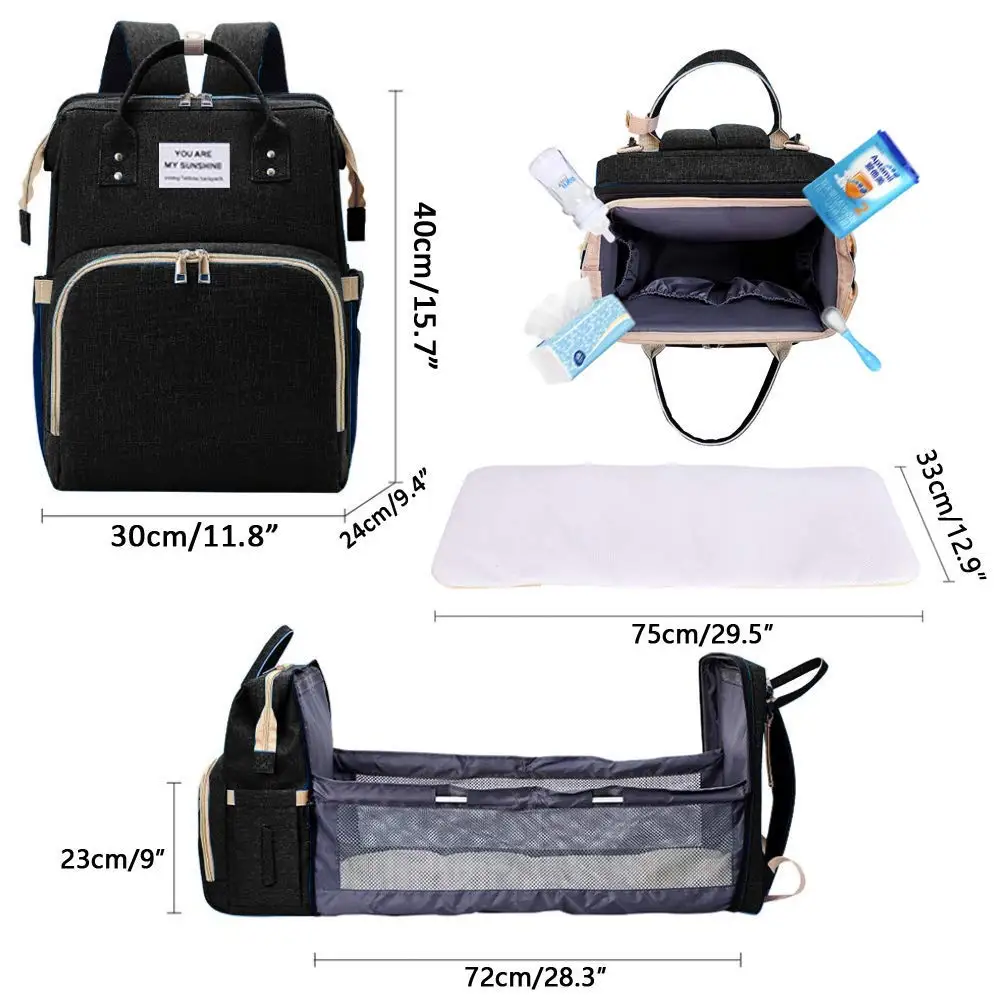 Сумка для подгузников с индивидуальной вышивкой рюкзак люлька съемная складная