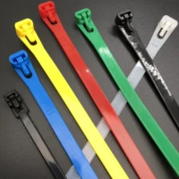 genuinereusable plastic nylon cable ties 100 pieces colored detachable reuse ul rohs approved loop wrap nylon cable ties