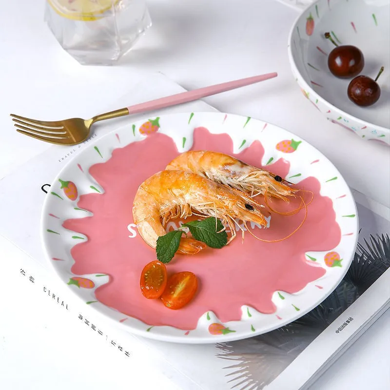 Розовая фотография с крышкой керамическая деликатная милая посуда в форме