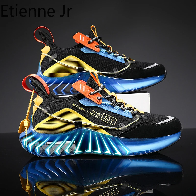

Etienne Jr Men Spring Blade Sneakers Casual Sports Shoes Male Soft High Quality Reflective Breathable Flying Woven Shoes
