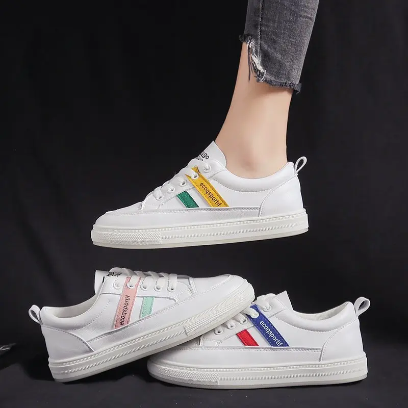 

2020 Fashion Women Shoes Casual Shallow Low Heel Sewing White Shoes for Woman Flat Shoes Female Shoes Spring/autumn