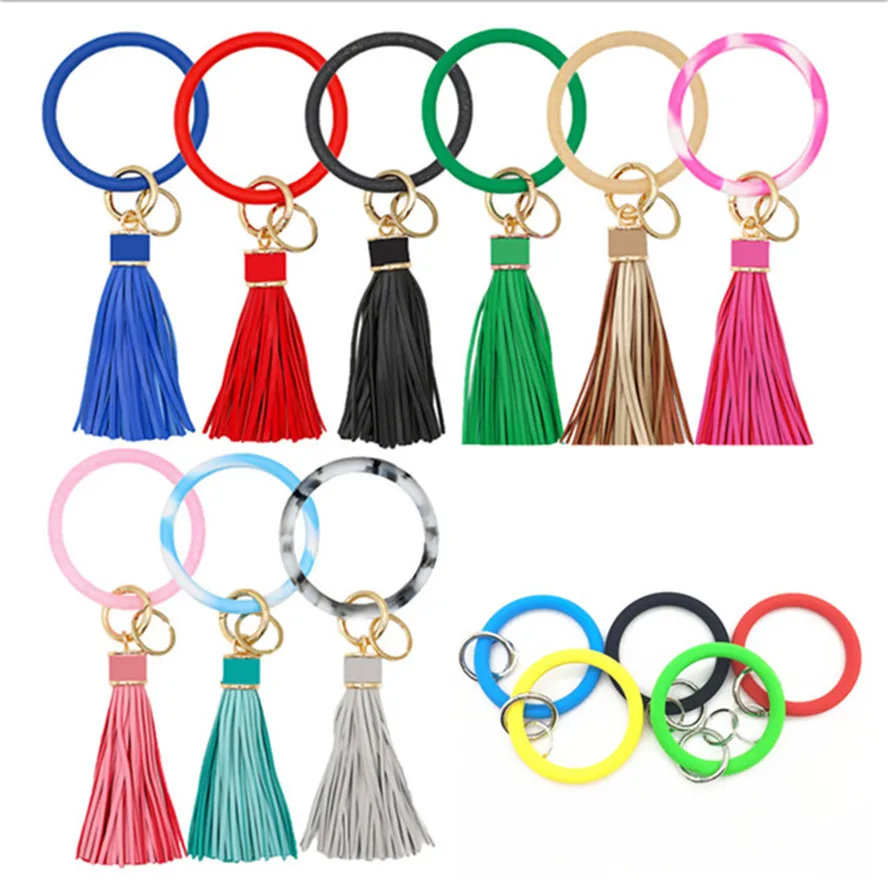 PU кожаный браслет брелок Классический Tassel Pendant Браслет Брелок преувеличенный