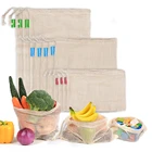 Экологичная сумка для покупок, для игрушек, Сетчатая Сумка кухонный Органайзер хранилище, для овощей, фруктов, многоразовая, моющаяся, для домашней кухни