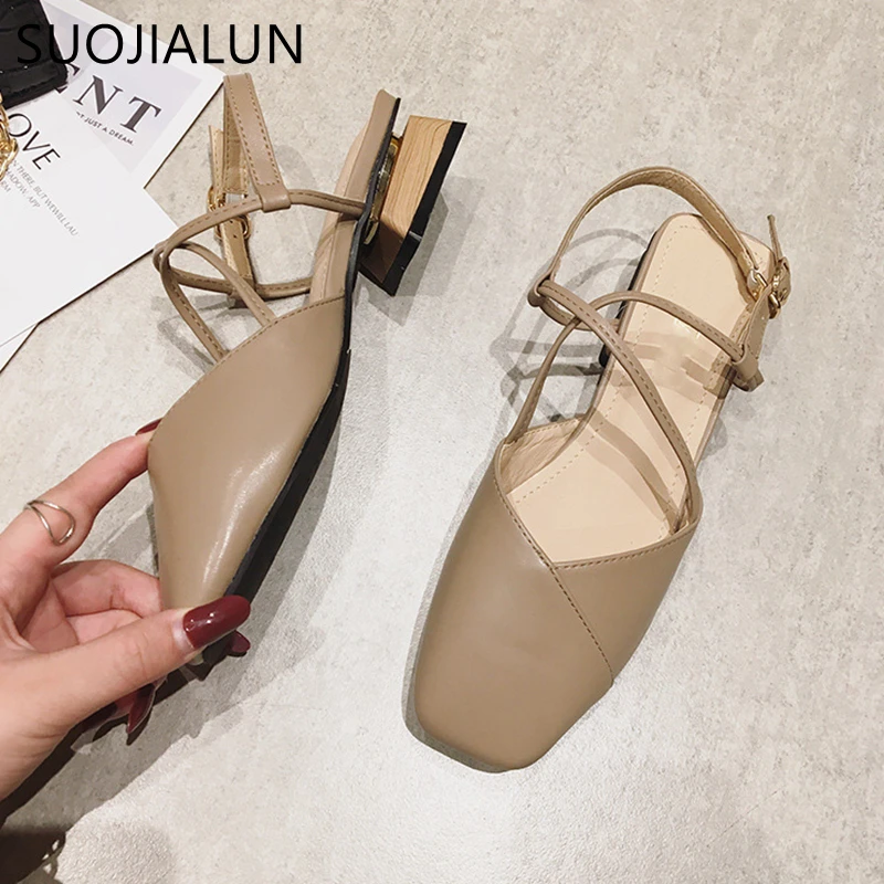 SUOJIALUN/женские туфли лодочки Модные элегантные летние Брендовые женские