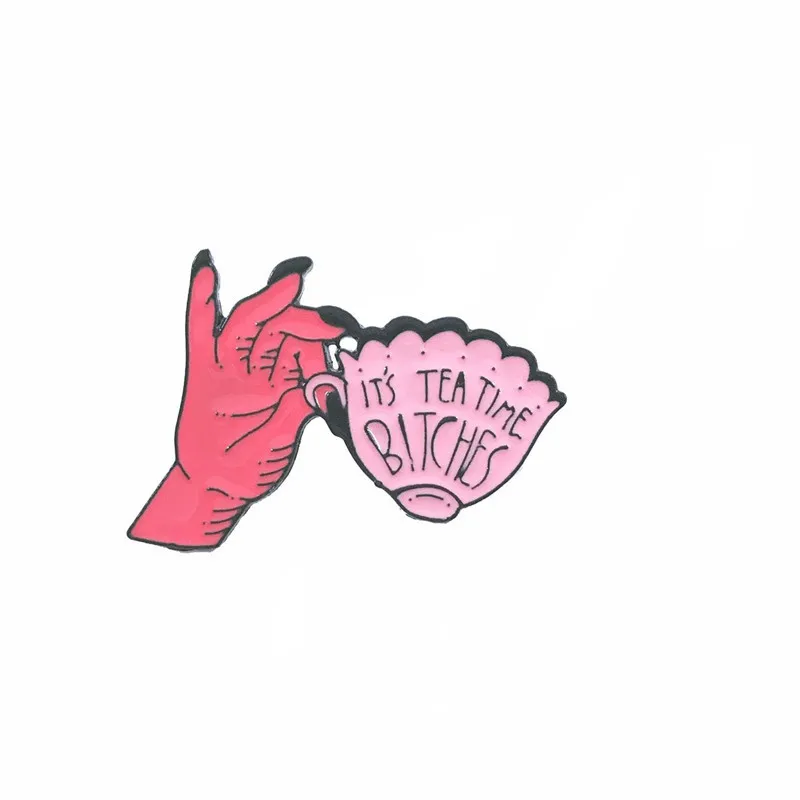 Значки с героями мультфильмов буквы это время чая броши для мужчин креативная