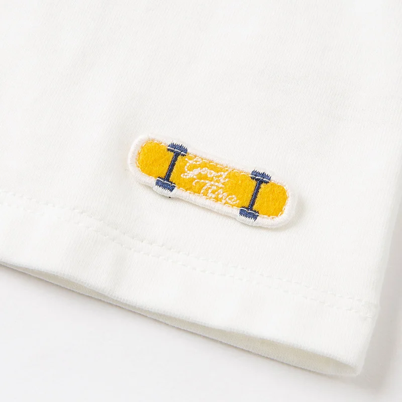 

DKS16648 dave bella spring 5Y-13Y kids boys clothes children fashion cartoon patchwork T-shirt boy high quality fashion tees