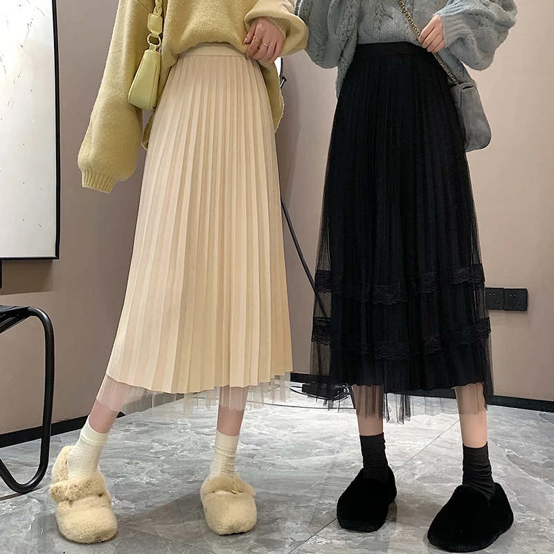 

Women's middle long skirt 2021 new style Korean fashionable temperament high waist figure-flattering all-matching skirt