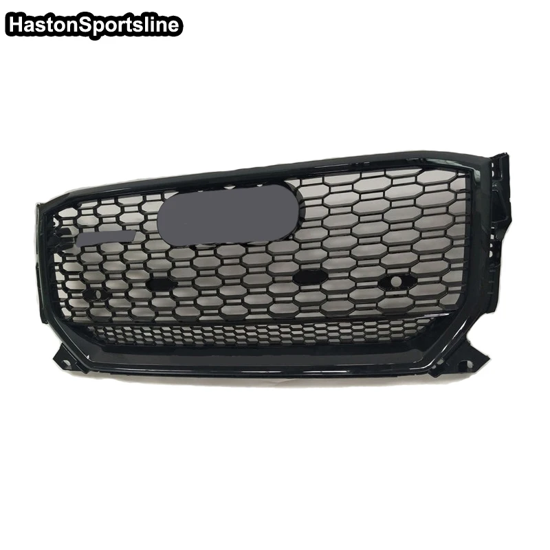 

Q2 Black Quatt Style Front Sport Honeycomb Hood Grill Gloss Black for Audi Q2 SQ2 Sline 2017-2020 Car Styling Accessories