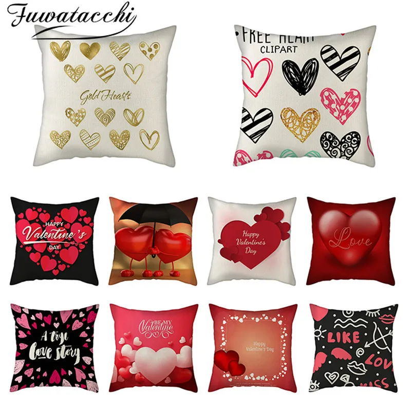 

Наволочка для подушки, 45x45 см, с изображением красного сердца