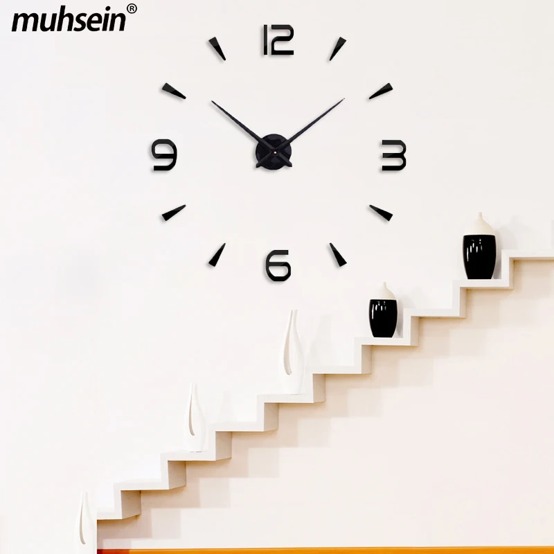 

Muhsein New Wall Clock Home Decor Mute Clock Large Size DIY Wall Sticker Clock Numerals Quartz Watch For Gift Free Shipping