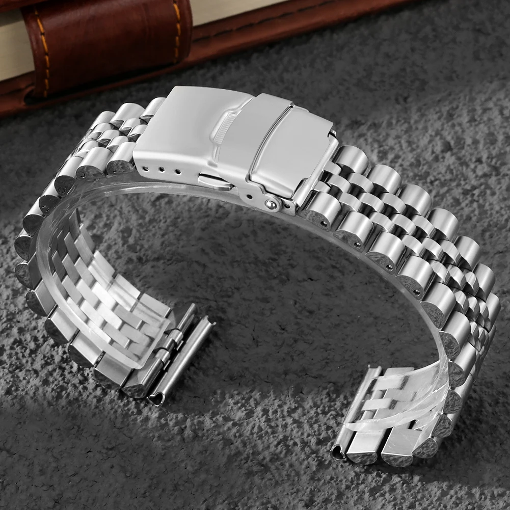 

20mm 22mm Stainless Steel Strap Silver Men's Straps Black Golden 20mm Band Rose Gold 22mm Watch Accessories Men Wrist Belt