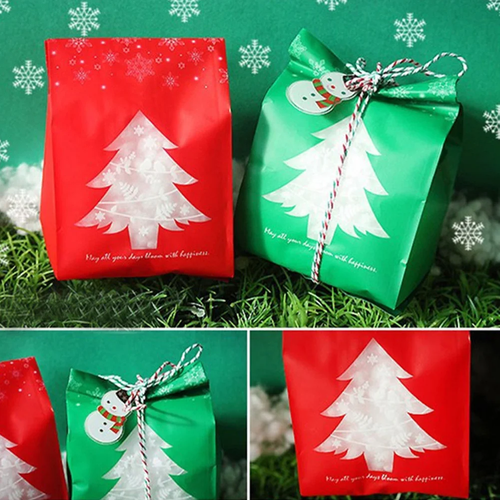 50pcs Paper Wrapping Supplies Candy Box Bag Handmade Christmas DIY Biscuits New Year Gift Packaging Party |