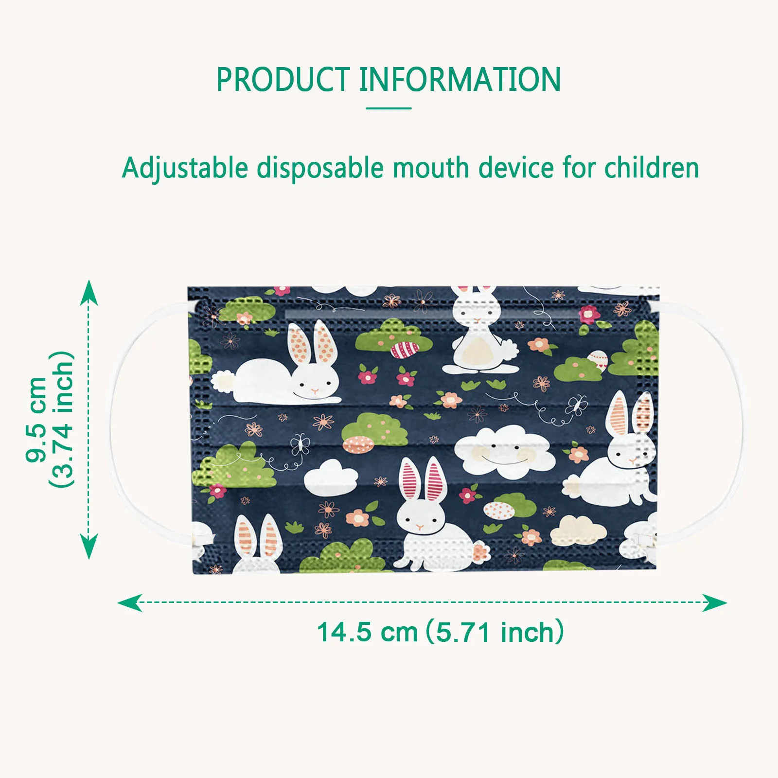 

50PCS Children's Three-Layer Protective Dust-Proof Cartoon Print Disposable Mask care Windproof Haze full face care