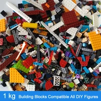 1kg random diy building blocks sets city creative bricks compatible all brands classic educational assemble toys for children