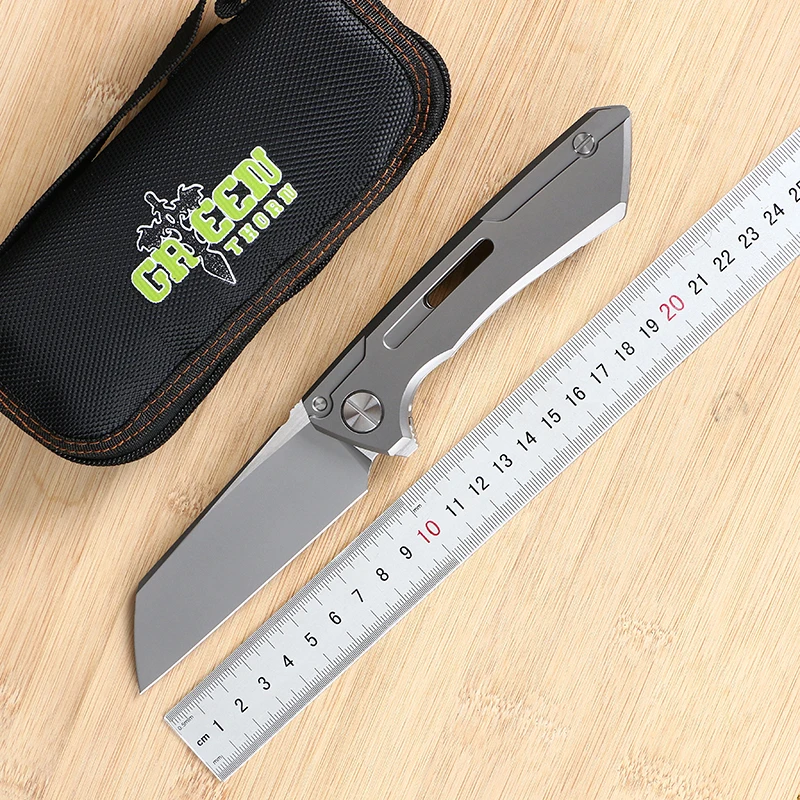 Складной нож Green thorn SNECX BUSTER лезвие M390 TC4 титановая ручка медная прокладка походный