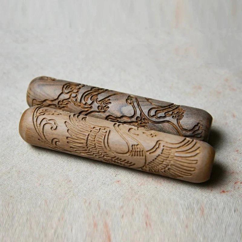 

Pottery Tools,Wooden Handle Rollers Clay Modeling Pattern Rollers Kit Pottery To