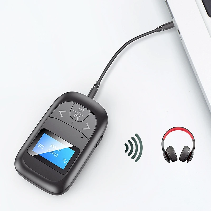 

5.0 Bluetooth Adapter LED Sn Wireless o Transmitter Receiver for PC TV Car 3.5mm AUX Music Sender Adapter