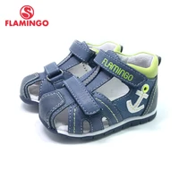 flamingo brand summer children shoes leather insole closed toe outdoor sandals for kids boy size 19 24 freeshipping 201s xy 1702