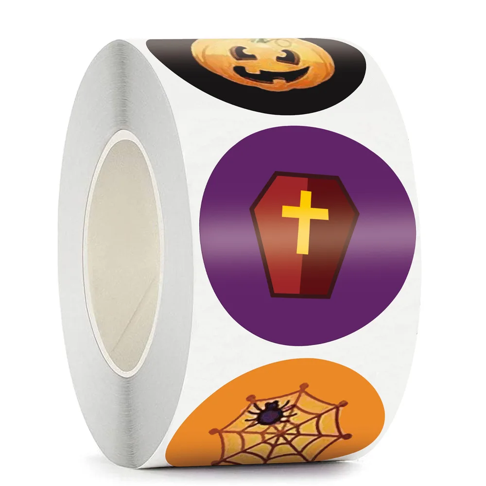 

50-500pcs Halloween Decoration Labels Seal Stickers Pumpkin ghost Cat Elf Witch Ghost Sealing Gift Paper Label Sticker