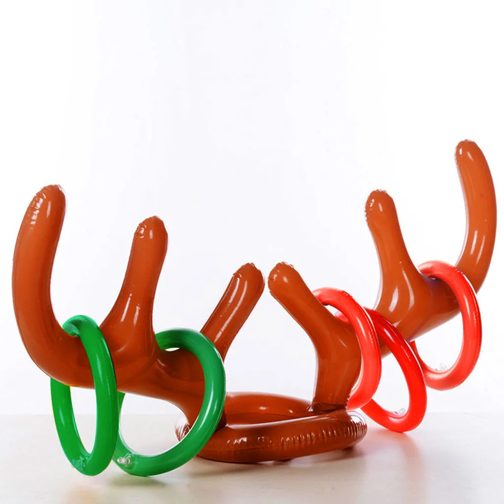 

2PC Inflatable Rein-deer Hat Antler Ring Toss Holiday Party Game Toys Children Doll Toys For Kid Girl Boy Christmas Gift L4