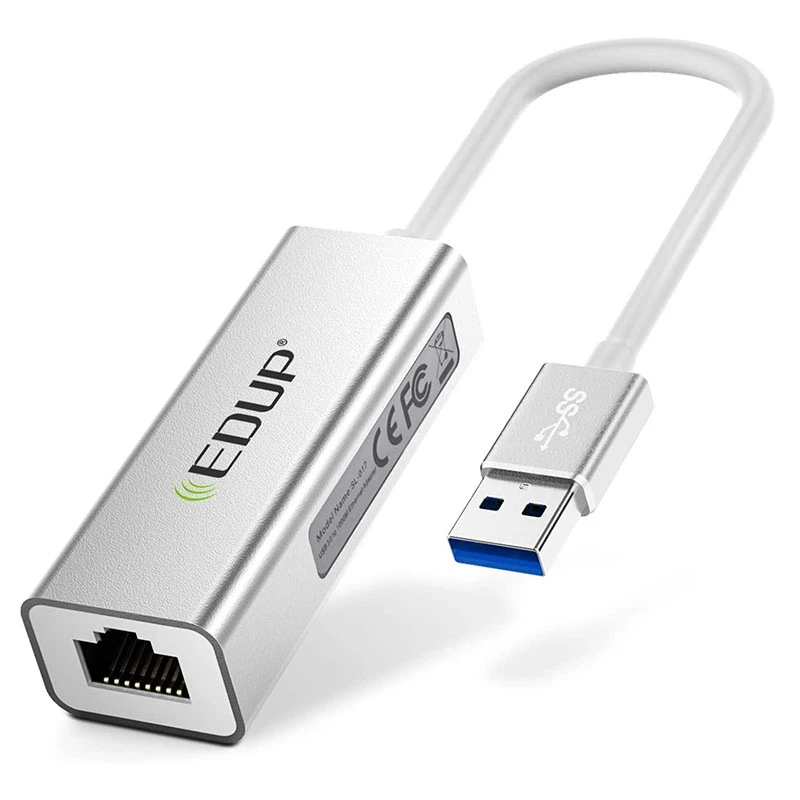 

EDUP USB to Ethernet Adapter,Portable USB 3.0 to 10/100/1000 Gigabit Ethernet RJ45 LAN Network Adapter
