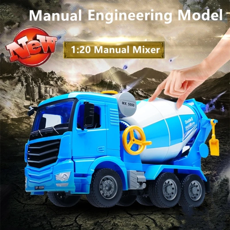 

1:20 ручной миксер Conrete модель грузовика Поворот на 360 градусов барабанная открываемая дверь визуальная внутренняя резиновая шина детская иг...