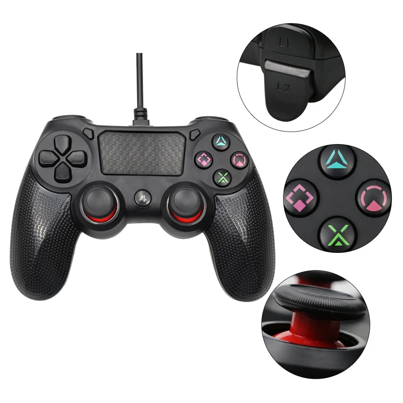 USB проводной геймпад для Playstation 4 джойстик геймпад двойной шок джойстик для ПК для PS4 контроллер 2,2 м кабель для PS3 консоли