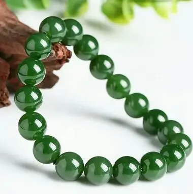 

Natural Green Jade Mens Jades Stone Beads Elastic Beaded Jasper Bracelets For Women Fine Jewelry